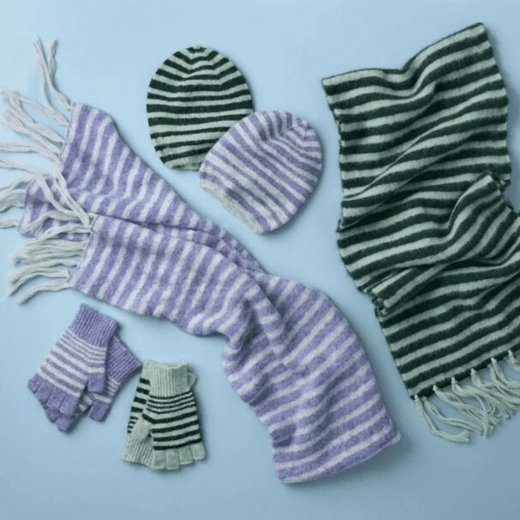 💕5/$15 Cozy Striped Beanie and Fluffy Earmuffs Set, NEW - Picture 5 of 5